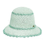CC PAPER STRAW HAND CROCHET CLOTHE BUCKET HAT WITH SCALLOP EDGE DETAILS BEIGE