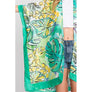 DIONA J HAND DRAWN WATERCOLOR TROPICAL LEAVES KIMONO ONE SIZE COLOR GREEN