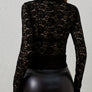Ruffled V-Neck Long Sleeve Lace Top