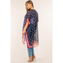 DIONA J AMERICAN FLAG COVER UP KIMONO ONE SIZE COLOR NAVY BLUE