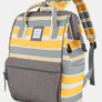 Himawari Striped Waterproof Nylon Backpack Bag with Side Pockets