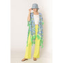 DIONA J TILE PRINT KIMONO CARDIAN ONE SIZE COLOR GREEN