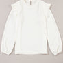 Frill Mock Neck Ruffled Balloon Sleeve Blouse