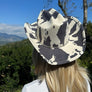 Cow Print Draw String Cowboy Hat