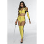 Kill Ninja 3 Pc Yellow Women's Halloween Cosplay Western Costume Set Size XL