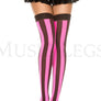 Striped opaque thigh hi