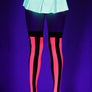 Striped opaque thigh hi