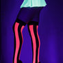 Striped opaque thigh hi