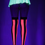 Striped opaque thigh hi