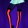 Striped opaque thigh hi