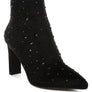 Sakura Diamante Embellished Microfiber Boots