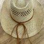 Cowboy hat in handwoven straw with a peekaboo pa