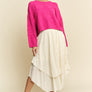 Davi & Dani Diamond Cable Pattern Drop Shoulder Sweater
