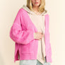 Davi & Dani Side Slit Open Front Long Sleeve Cardigan