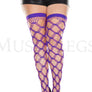 Plus size multi strands spandex diamond net thigh hi