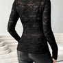 V-Neck Long Sleeve Lace Top