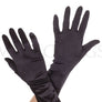 Wrist length satin gloves