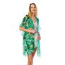 DIONA J MULTI COLOR PRINTED KIMONO ONE SIZE COLOR GREEN