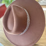 Structured wide brim panama hat in vegan felt