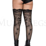 Leaf and lace thigh hi