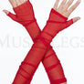 Soft mesh fingerless gloves