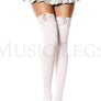 Opaque thigh hi with adjustable lace