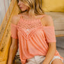 BiBi Front Crochet Lace Adjustable Strap Top