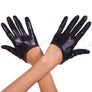 Short wet look gloves