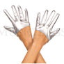 Short wet look gloves