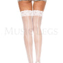 Lace Top Fishnet Thigh High with Backseam