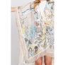 DIONA J WATERCOLOR GEOMETRIC PRINT KIMONO CARDIGAN ONE SIZE COLOR BEIGE