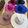 Structured wide brim panama hat With leather belt