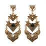 Black Burnished Silver Drop Earrings