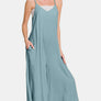 Zenana Spaghetti Strap Wide Leg Overalls with Pockets