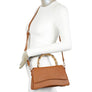 DIONA J 2IN1 PLAIN CURVED WOODEN HANDLE CROSSBODY BAG W WALLET COLOR COFFEE