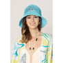 DIONA J SOLID STRAW BUCKET HAT ONE SIZE COLOR BLUE