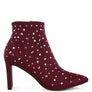 Sakura Diamante Embellished Microfiber Boots