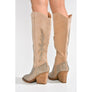 Cape Robbin Block Studded Western Cowboy Boots Ivory Size 6