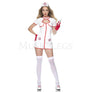 Misbehaving Nurse 4 Pc Wet Look Zip Front Mini Dress Cosplay Costume Set Size XS
