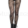 Sheer floral pattern lace pantyhose
