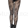 Sheer floral pattern lace pantyhose