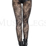 Sheer floral pattern lace pantyhose