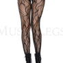 Bow wave lace pantyhose