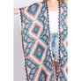 DIONA J BOHO PRINT KIMONO COVER UP ONE SIZE COLOR BEIGE