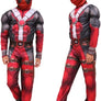 Boys Heroes 3D Print Bodysuit Red Suit Zentai Onesie Spandex Jumpsuit with Mask Fiber Belt Set Halloween Costume Set (Extra Small)