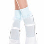 Opaque ankle hi with ruffle trim