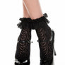 Heart net design ankle hi with ruffle trim