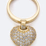 Cubic Zirconia Heart Charm Fashion Ring