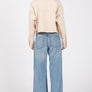 bytos Button Down Cropped Denim Jacket with Patch Pockets