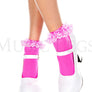 Opaque Anklet with Ruffled Lace